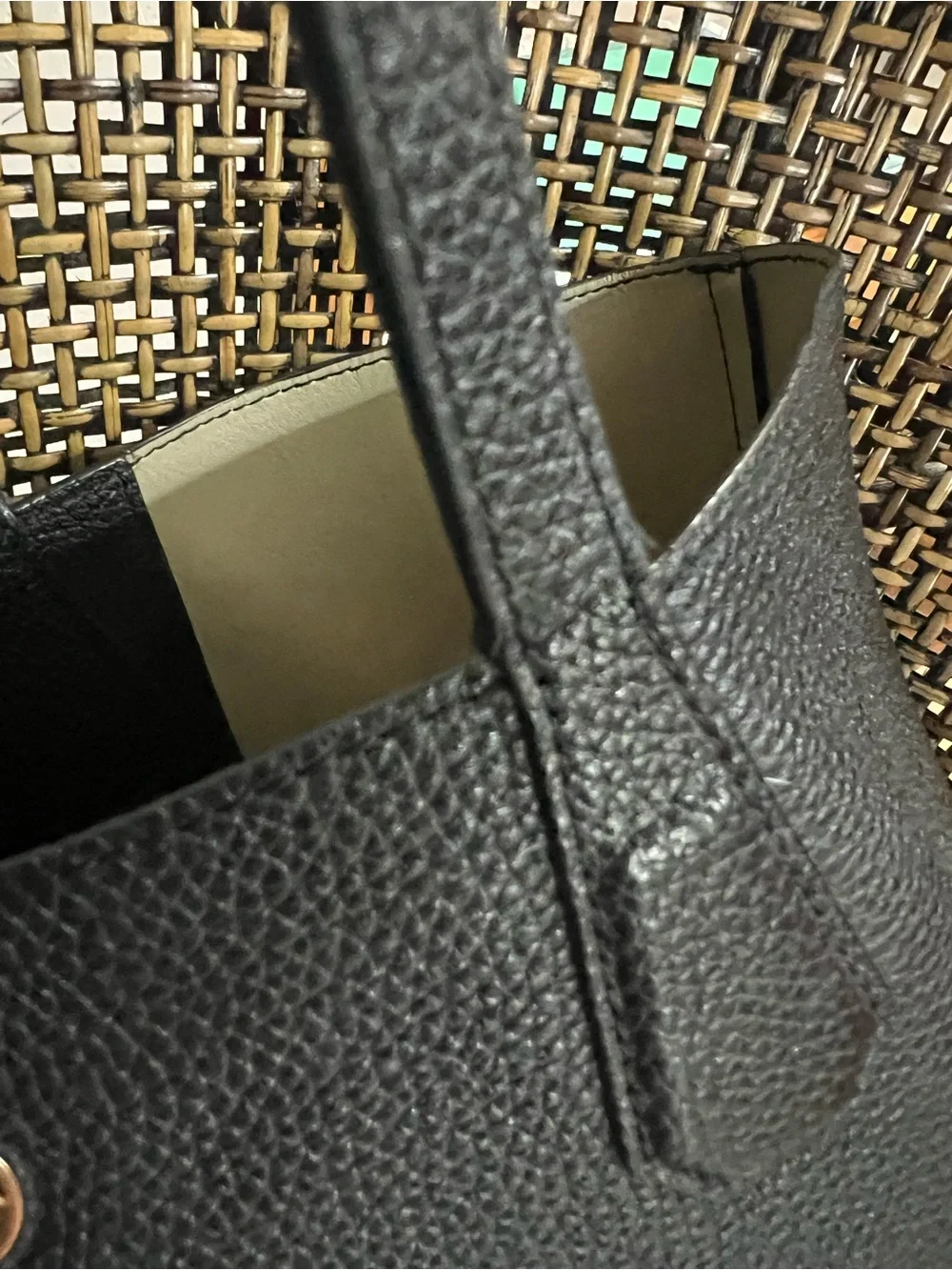 Tory Burch Perry Black Pebbled Leather Tote